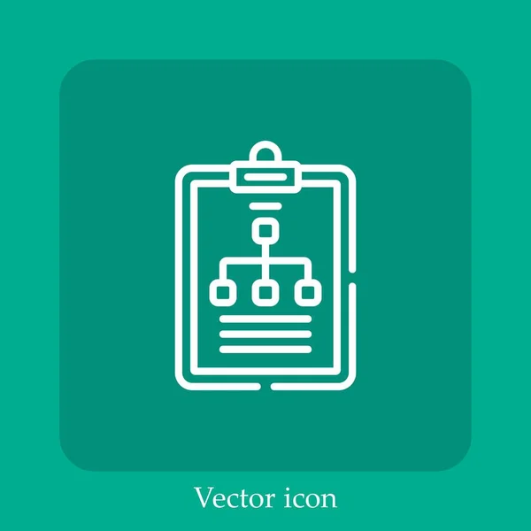 Иконка Вектора Рабочего Процесса Линейным Значком — стоковый вектор