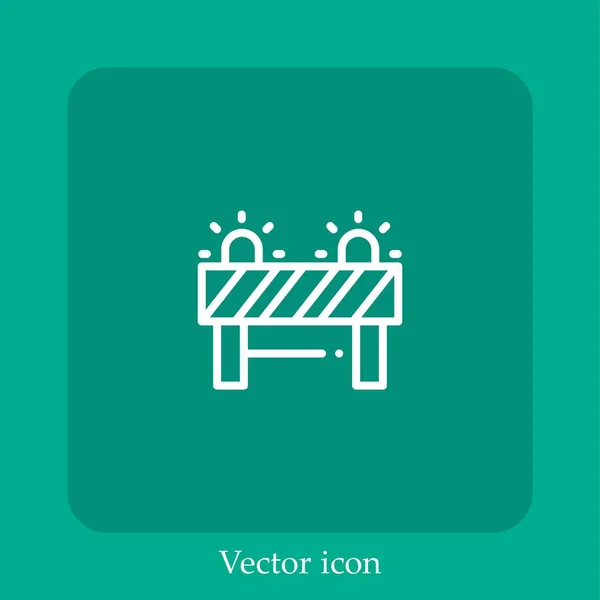 Barriere Vektor Ikon Lineær Icon Line Med Redigerbare Slagtilfælde – Stock-vektor