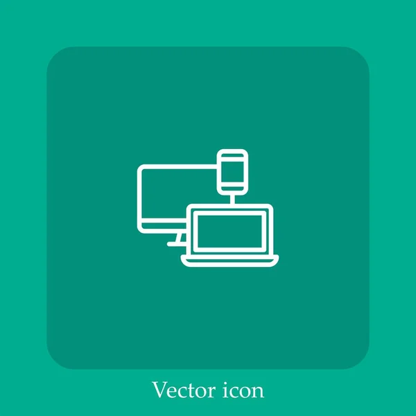 Dispositivo Ícone Vetor Linear Icon Line Com Curso Editável — Vetor de Stock