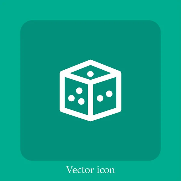 Icono Vector Dados Icon Line Lineal Con Carrera Editable — Vector de stock