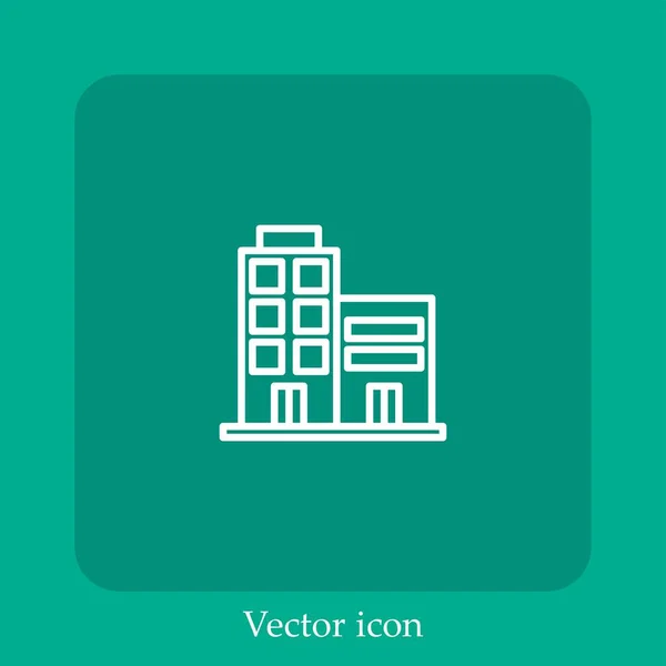 Значок Вектора Здания Линейный Icon Line Редактируемым Штрихом — стоковый вектор