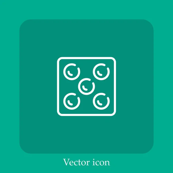 Dados Com Ícone Vetorial Numer Linear Icon Line Com Curso — Vetor de Stock