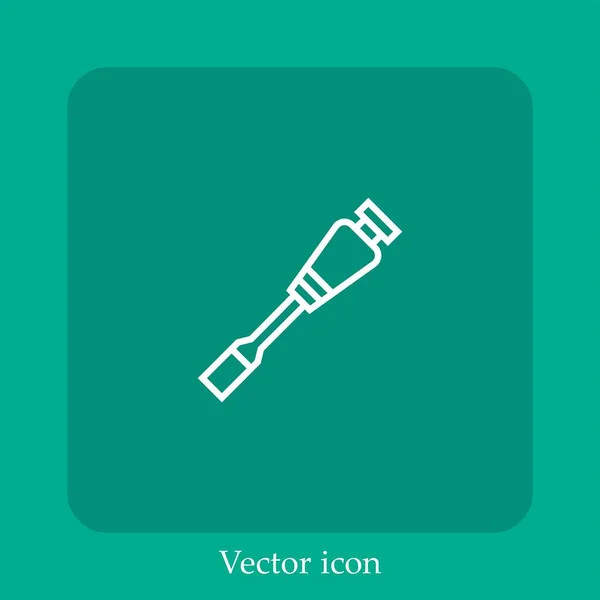 Cincel Vector Icono Icon Line Lineal Con Carrera Editable — Vector de stock