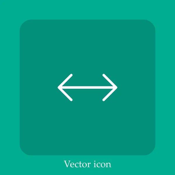 Icône Vectorielle Double Flèche Icône Linéaire Ligne Avec Trait Modifiable — Image vectorielle