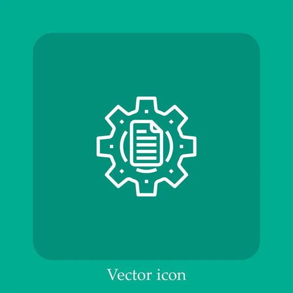 Ícone Vetor Gerenciamento Arquivos Linear Icon Line Com Curso Editável — Vetor de Stock
