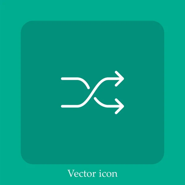 Dubbel Pil Vektor Ikon Linjär Ikon Line Med Redigerbar Stroke — Stock vektor