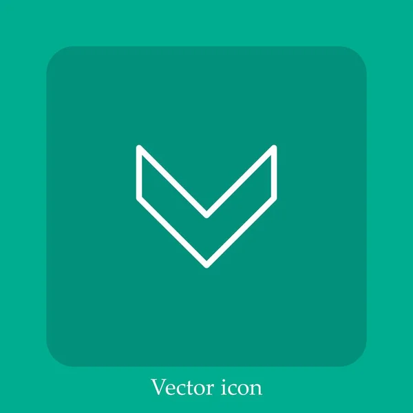 Pfeil Nach Unten Vektor Symbol Lineare Icon Line Mit Editierbarem — Stockvektor