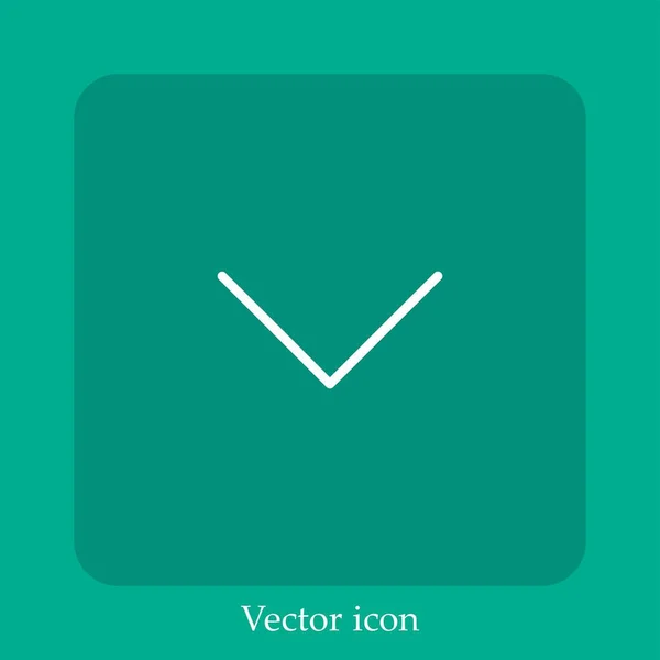 Pfeil Nach Unten Vektor Symbol Lineare Icon Line Mit Editierbarem — Stockvektor