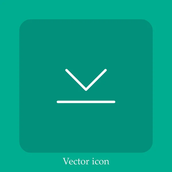 Ícone Vetor Seta Para Baixo Linear Icon Line Com Curso — Vetor de Stock