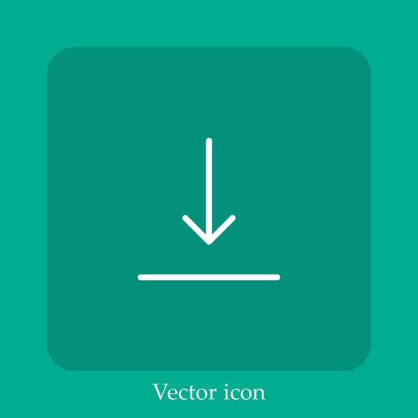 Flecha Abajo Icono Vector Lineal Icon Line Con Carrera Editable — Vector de stock