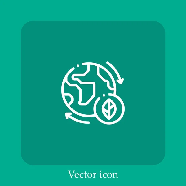 Replantar Icono Vector Icon Line Lineal Con Carrera Editable — Vector de stock