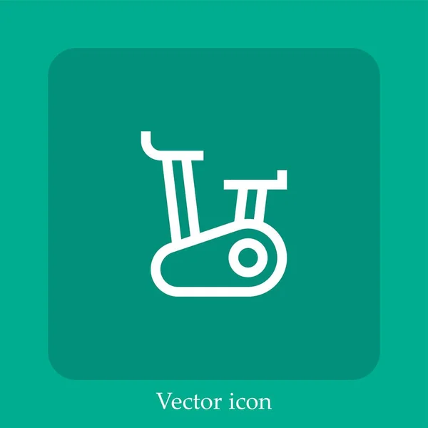 Stationäre Fahrrad Vektor Symbol Lineare Icon Line Mit Editierbarem Strich — Stockvektor