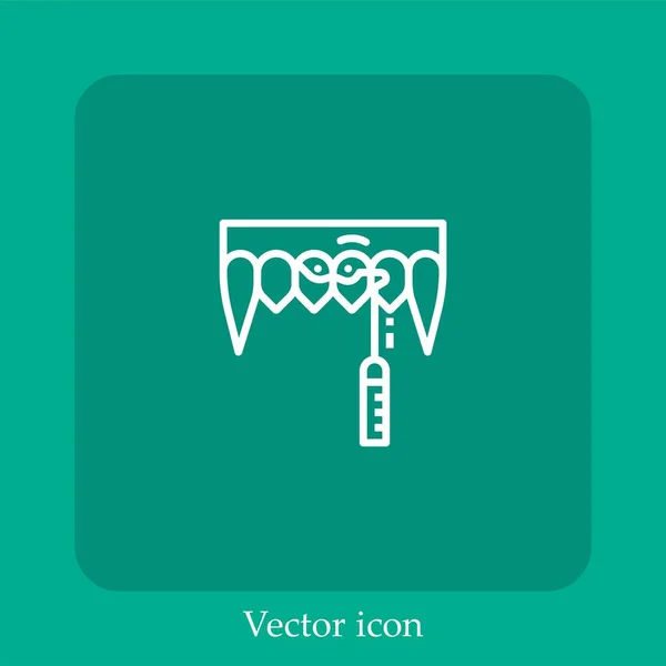 Zähne Vektor Symbol Lineare Icon Line Mit Editierbarem Strich — Stockvektor