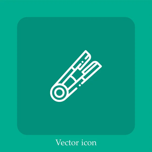 Tongs Ícone Vetor Linear Icon Line Com Curso Editável — Vetor de Stock