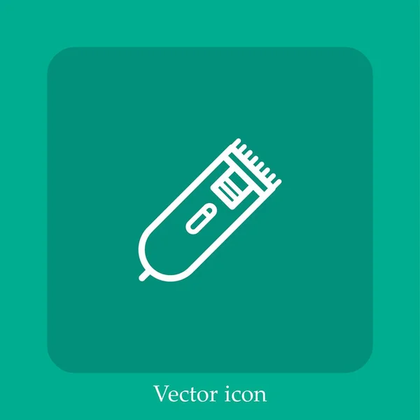 Icono Vector Afeitadora Eléctrica Icon Line Lineal Con Carrera Editable — Vector de stock