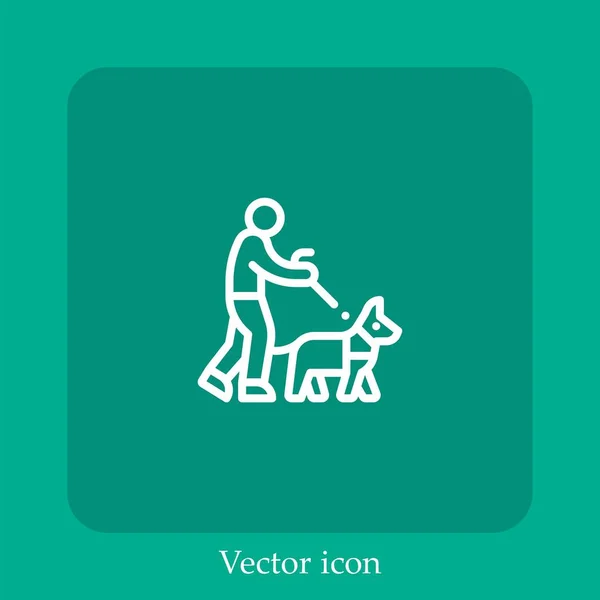 Icono Vector Ciego Icono Lineal Línea Con Carrera Editable — Vector de stock