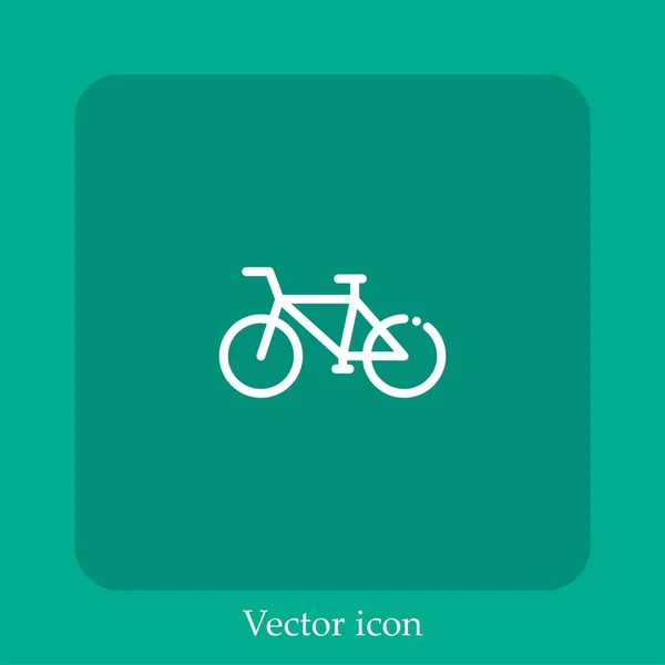 Bicycle Vector Icon Linear Icon Line Editable Stroke — Stock Vector