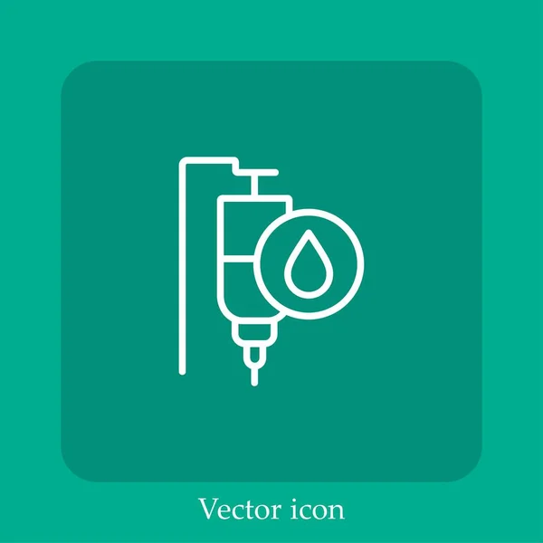 Значок Вектора Крови Линейный Icon Line Редактируемым Штрихом — стоковый вектор