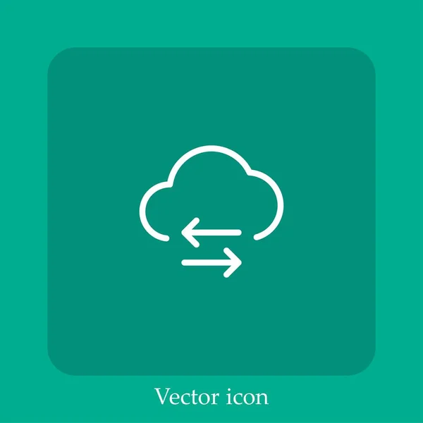 Datenübertragungsvektorsymbol Lineare Icon Line Mit Editierbarem Strich — Stockvektor