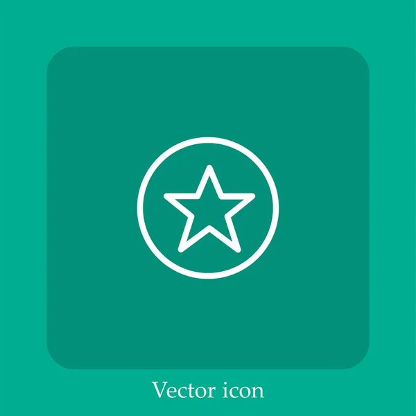 Icono Vectorial Favorito Icono Lineal Línea Con Carrera Editable — Vector de stock