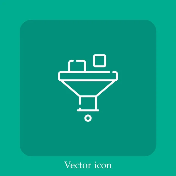 Ícone Vetorial Filtro Linear Icon Line Com Curso Editável — Vetor de Stock