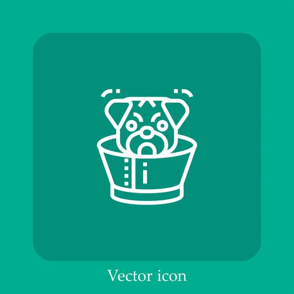 Perro Icono Vector Icon Line Lineal Con Carrera Editable — Vector de stock