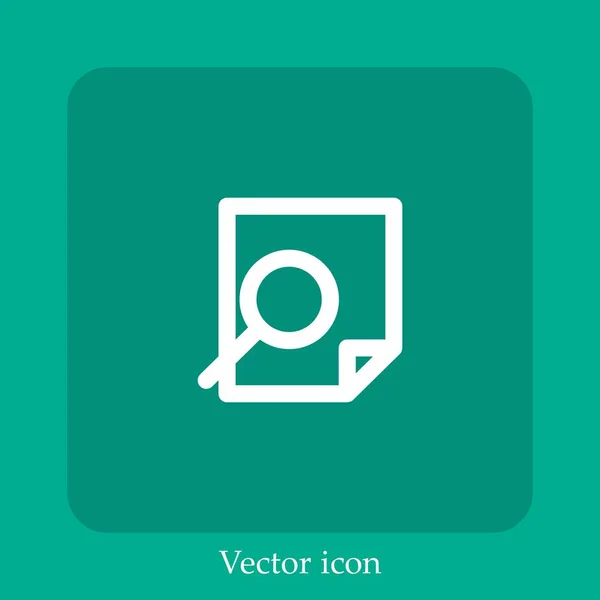 Icono Vector Archivo Icon Line Lineal Con Carrera Editable — Vector de stock