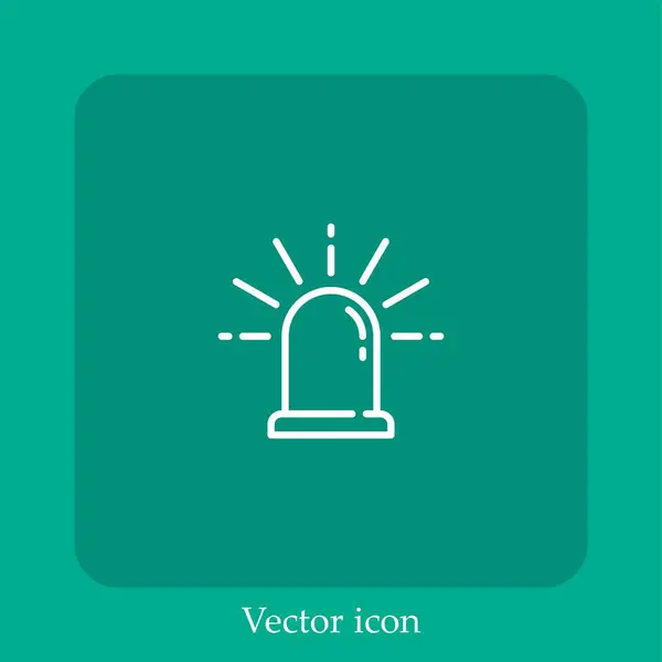 Blinklicht Vektor Symbol Lineare Icon Line Mit Editierbarem Strich — Stockvektor