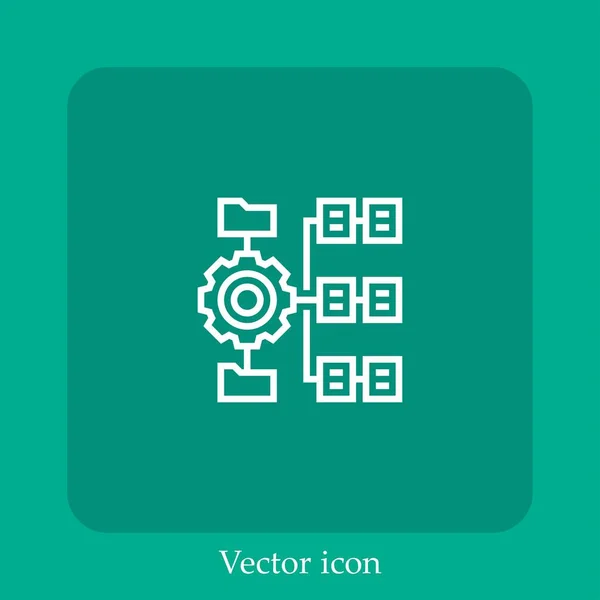 Иерархия Вектора Значок Linear Icon Line Редактируемым Штрихом — стоковый вектор