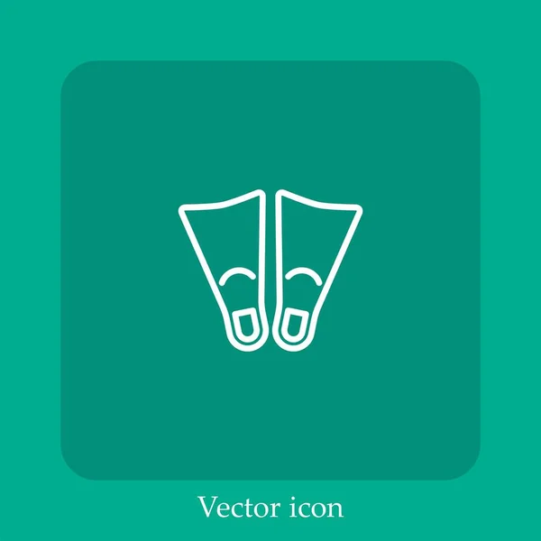 Flossen Vektor Symbol Lineare Icon Line Mit Editierbarem Strich — Stockvektor