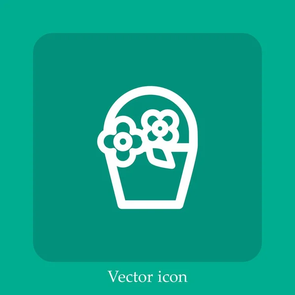 Ícone Vetor Flores Linear Icon Line Com Curso Editável — Vetor de Stock