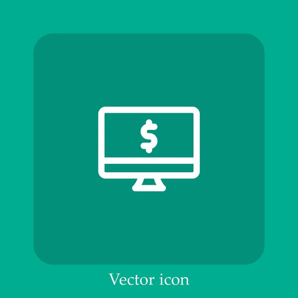 Online Marketing Vektor Symbol Lineare Icon Line Mit Editierbarem Strich — Stockvektor