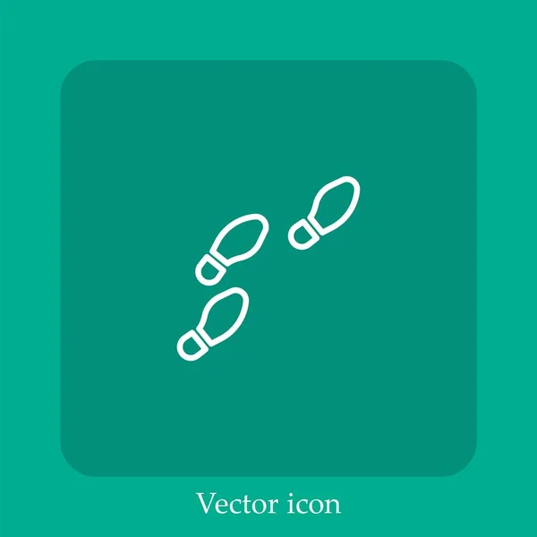 Huellas Vector Icono Icon Line Lineal Con Carrera Editable — Vector de stock
