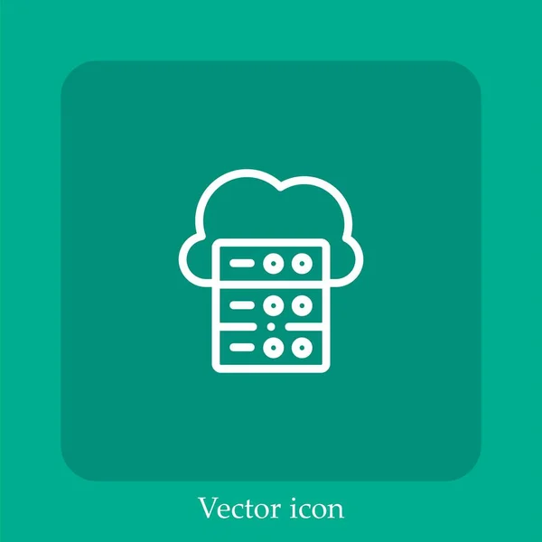 Server Vektor Symbol Lineare Icon Line Mit Editierbarem Strich — Stockvektor