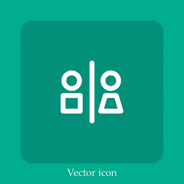 Icono Vector Inodoro Icon Line Lineal Con Carrera Editable — Vector de stock