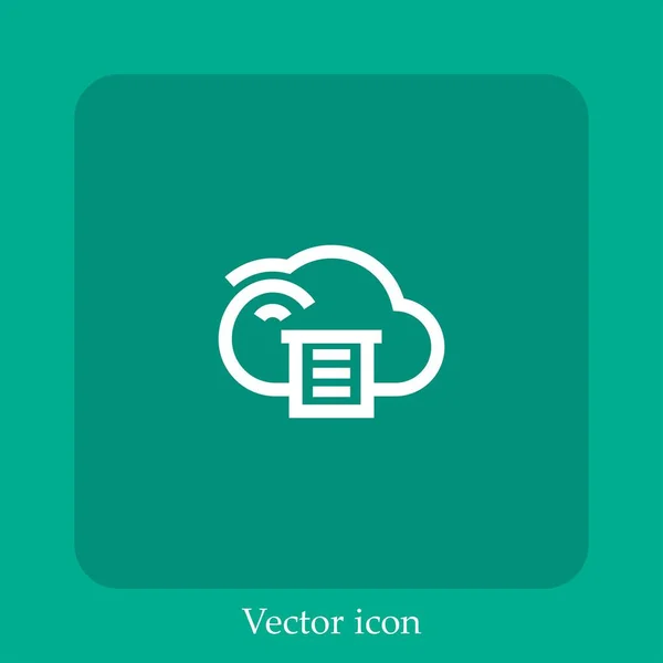 Google Cloud Print Vektorsymbol Lineare Icon Line Mit Editierbarem Strich — Stockvektor