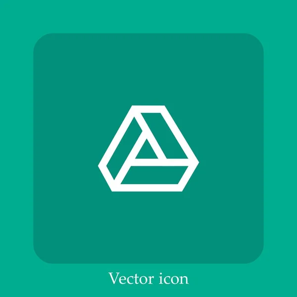 Google Drive Vector Icon Linear Icon Line Editable Stroke — Stock Vector