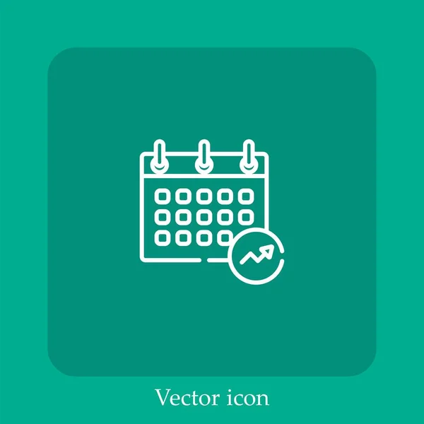 Calendar Vector Icon Linear Icon Line Editable Stroke — Stock Vector