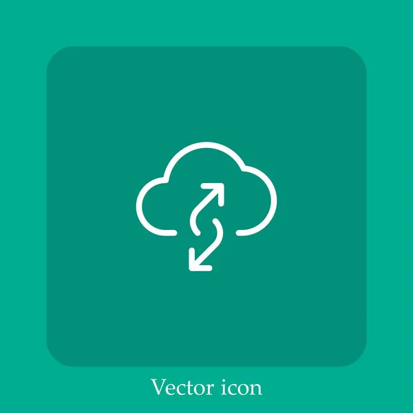 Wolkenvektorsymbol Lineare Icon Line Mit Editierbarem Strich — Stockvektor