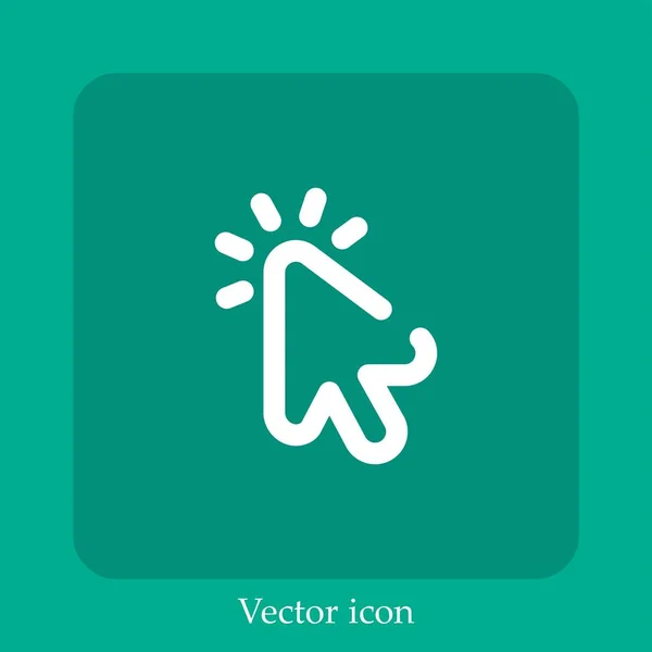 Clique Ícone Vetorial Linear Icon Line Com Curso Editável — Vetor de Stock