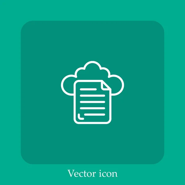 Icône Vectorielle Cloud Icône Linéaire Ligne Avec Trait Modifiable — Image vectorielle