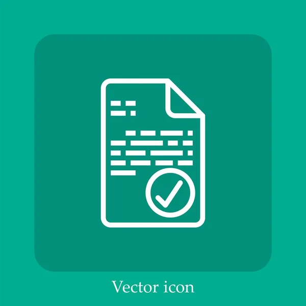 Ícone Vetorial Completo Linear Icon Line Com Curso Editável — Vetor de Stock