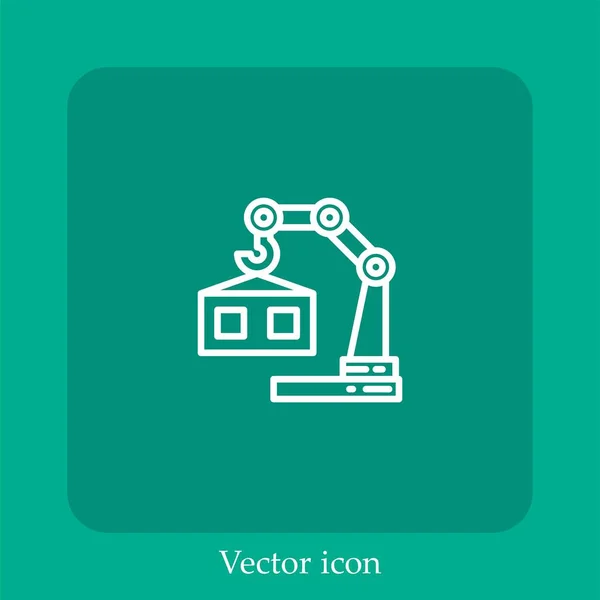 Ícone Vetor Guindaste Linear Icon Line Com Curso Editável — Vetor de Stock