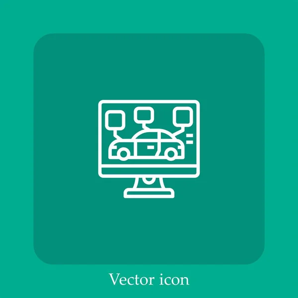 Icône Vectorielle Diagnostique Icône Linéaire Ligne Avec Course Modifiable — Image vectorielle