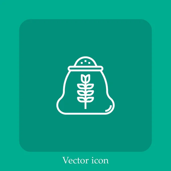 Icono Vector Harina Icon Line Lineal Con Carrera Editable — Vector de stock