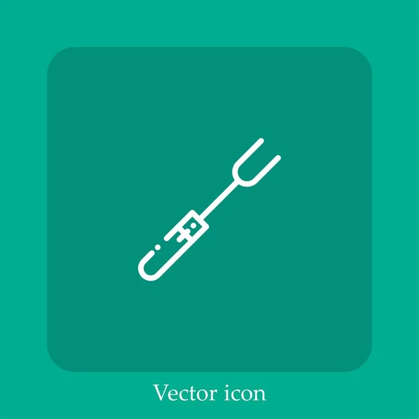 Icona Vettoriale Forcella Icon Line Lineare Con Tratto Modificabile — Vettoriale Stock