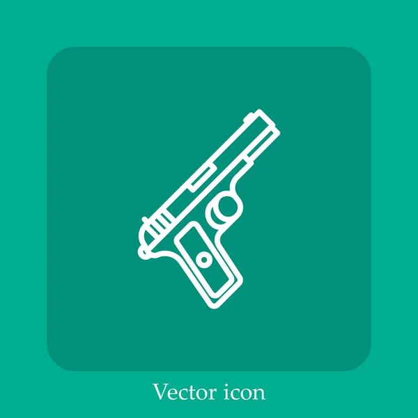 Gun Vector Icon Linear Icon Line Editable Stroke — Stock Vector