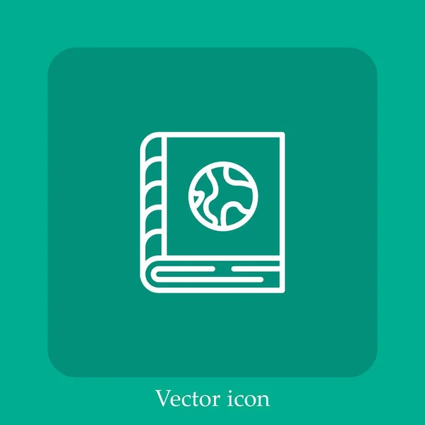 Guia Livro Ícone Vetor Linear Icon Line Com Curso Editável — Vetor de Stock