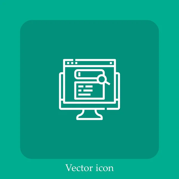 Palabras Clave Icono Vectorial Icono Lineal Línea Con Carrera Editable — Vector de stock