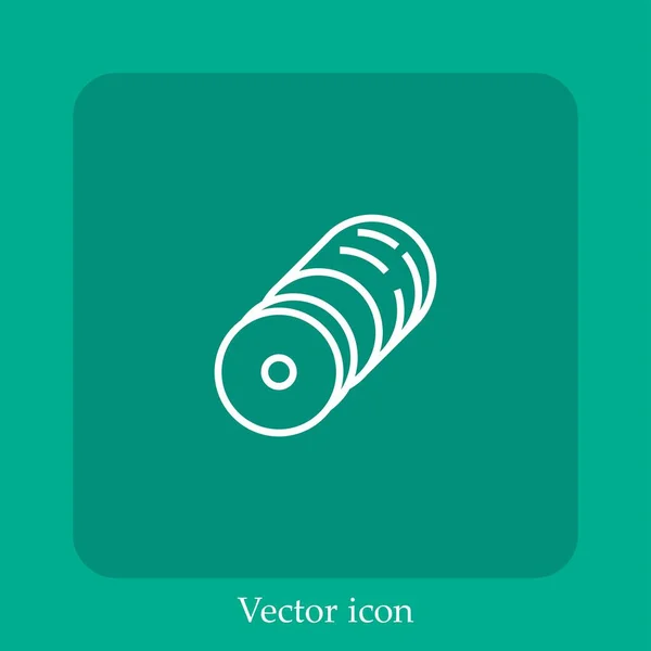 Icône Vectorielle Jambon Icône Linéaire Ligne Avec Trait Modifiable — Image vectorielle